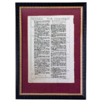 Framed Page from the 1611 Bible, Bible Promise Box, Olivewood Pen, and Lapel Pin